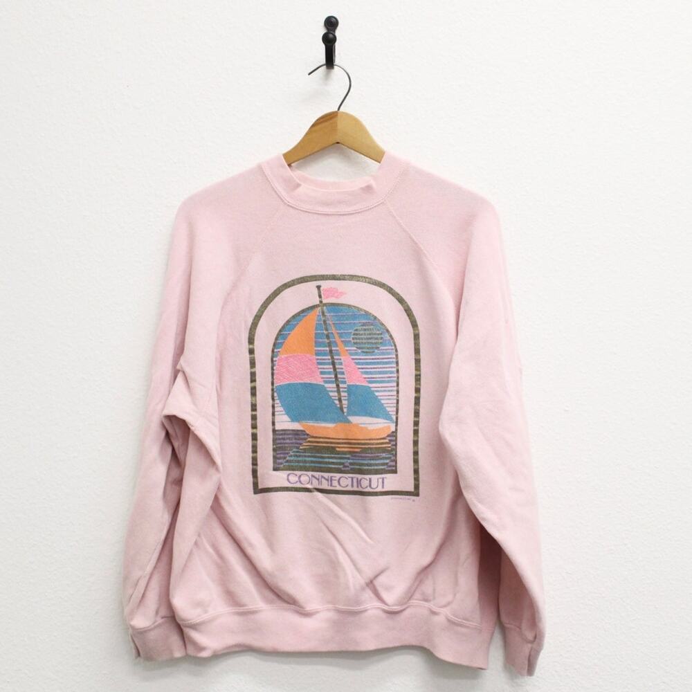 Vintage Pink Sailboat Sweatshirt